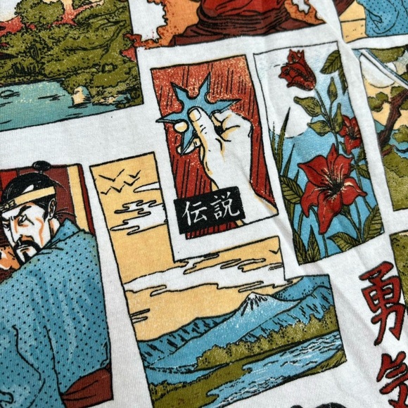 Bershka Samurai graphic tshirt, aop, Mens Small - Picture 3 of 5